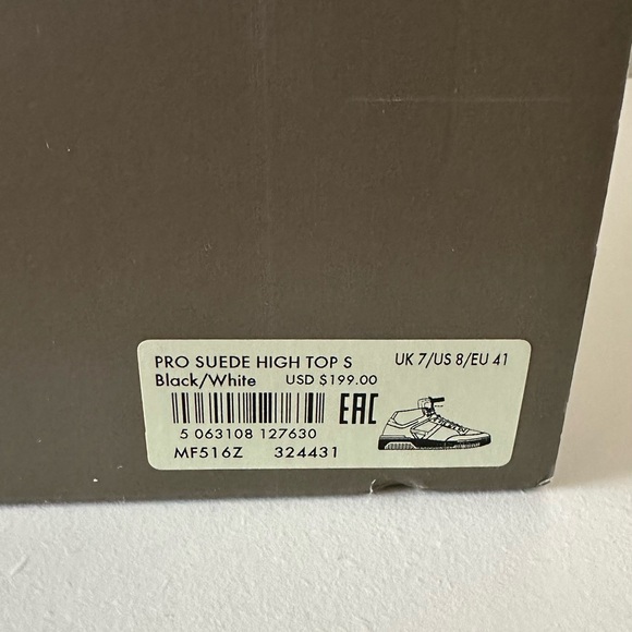 NWT All Saints Pro Suede High Tops Black/White US 8 - Picture 5 of 12